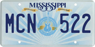 MS license plate MCN522