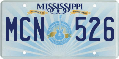 MS license plate MCN526