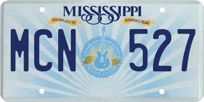 MS license plate MCN527