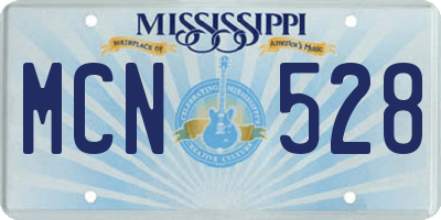 MS license plate MCN528