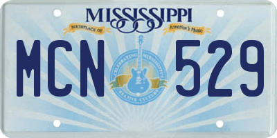 MS license plate MCN529