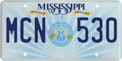 MS license plate MCN530