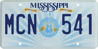 MS license plate MCN541