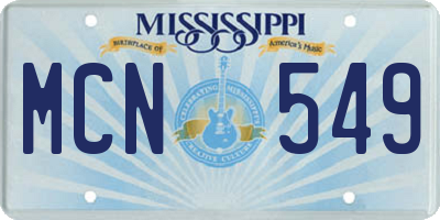 MS license plate MCN549