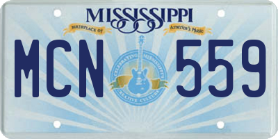 MS license plate MCN559