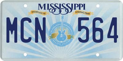 MS license plate MCN564