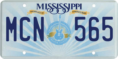 MS license plate MCN565