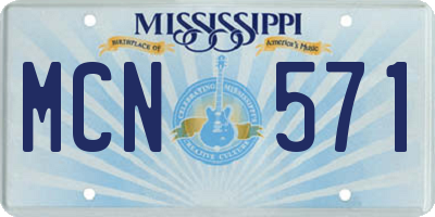 MS license plate MCN571