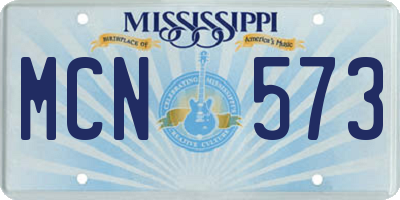 MS license plate MCN573