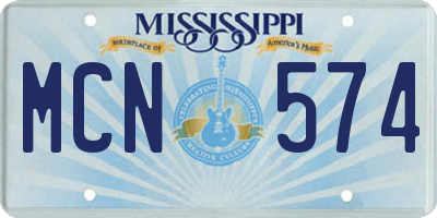 MS license plate MCN574