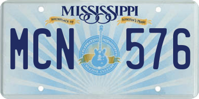 MS license plate MCN576