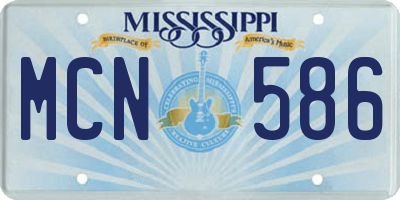 MS license plate MCN586
