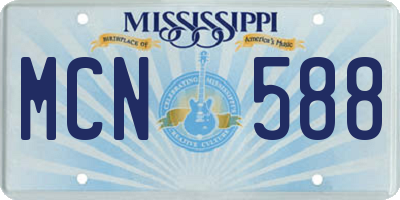 MS license plate MCN588