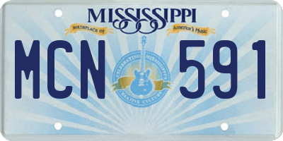 MS license plate MCN591