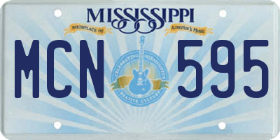 MS license plate MCN595