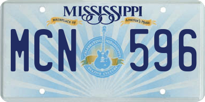 MS license plate MCN596