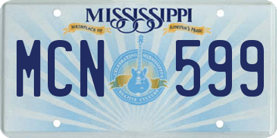MS license plate MCN599