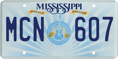 MS license plate MCN607