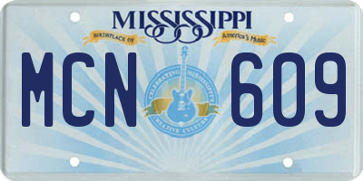 MS license plate MCN609
