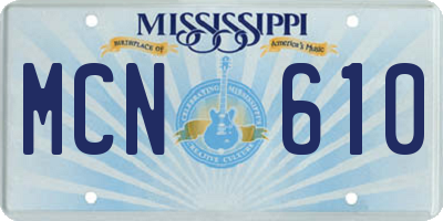 MS license plate MCN610