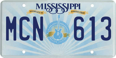 MS license plate MCN613