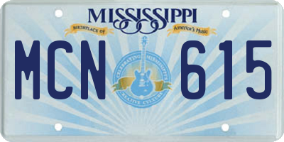 MS license plate MCN615