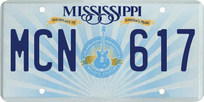MS license plate MCN617