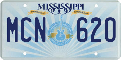 MS license plate MCN620