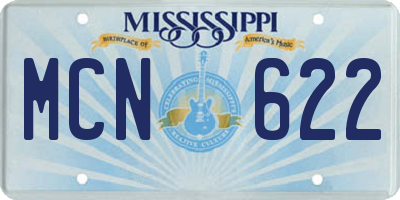 MS license plate MCN622