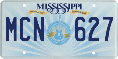 MS license plate MCN627