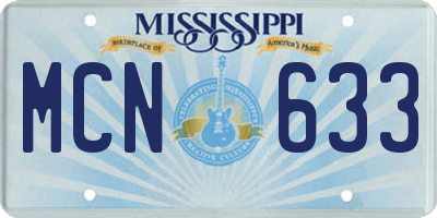 MS license plate MCN633