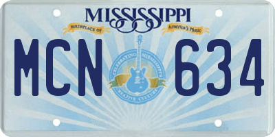 MS license plate MCN634