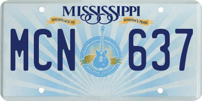 MS license plate MCN637