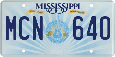 MS license plate MCN640