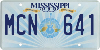 MS license plate MCN641