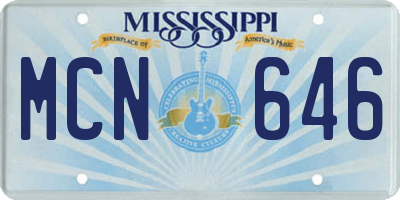 MS license plate MCN646