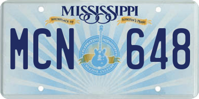 MS license plate MCN648