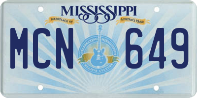 MS license plate MCN649