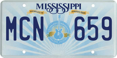 MS license plate MCN659