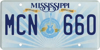 MS license plate MCN660