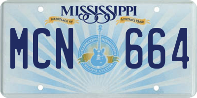 MS license plate MCN664