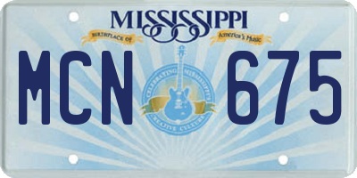 MS license plate MCN675