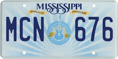 MS license plate MCN676