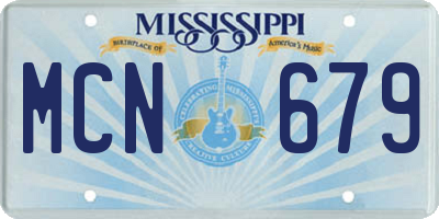 MS license plate MCN679