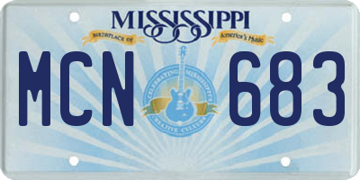 MS license plate MCN683