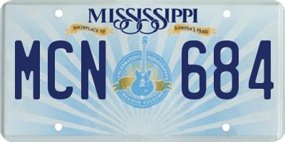 MS license plate MCN684