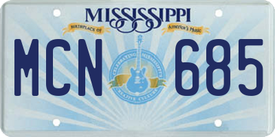 MS license plate MCN685