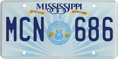 MS license plate MCN686