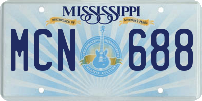 MS license plate MCN688