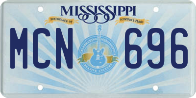 MS license plate MCN696